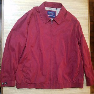 Roundtree & Yorke Travel Smart Easy Care Windbreaker Jacket Coat Dark Red 4XT